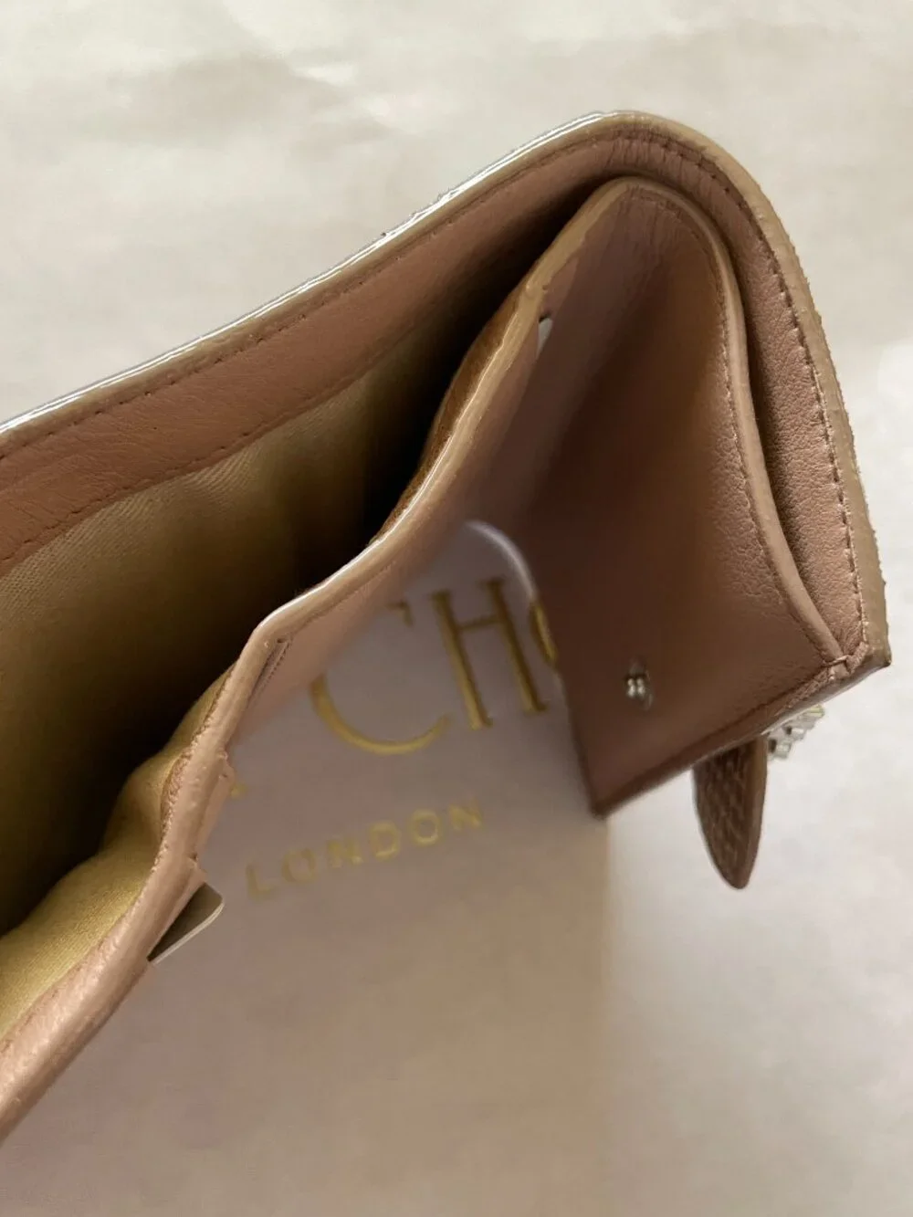 NWT Jimmy Choo Cheri Cosmos Leather CZ Jewel Card Holder Small Trifold Wallet